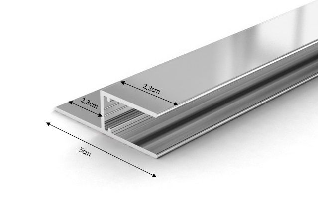 Aluminium H-Profil 16 mm mit Befestigungslasche