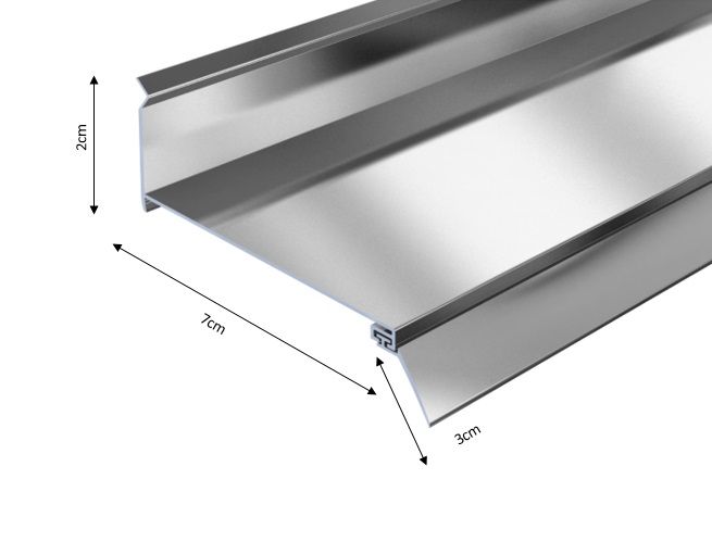 Aluminium Wandanschlussprofil inklusive Dichtung