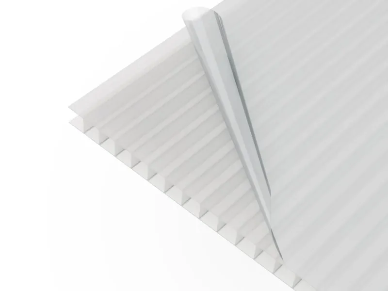 Doppelstegplatte 10 mm opal – Detailansicht Hohlkammern